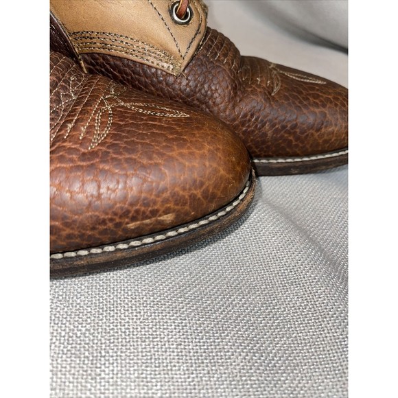 Justin Vintage Boots Size 8.5B Two Tone Brown Made In USA - Picture 4 of 10